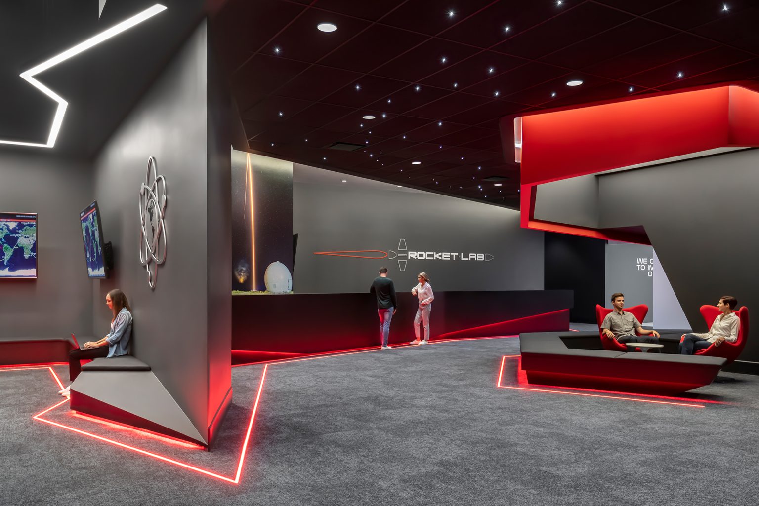 Image shows Rocket Lab lobby