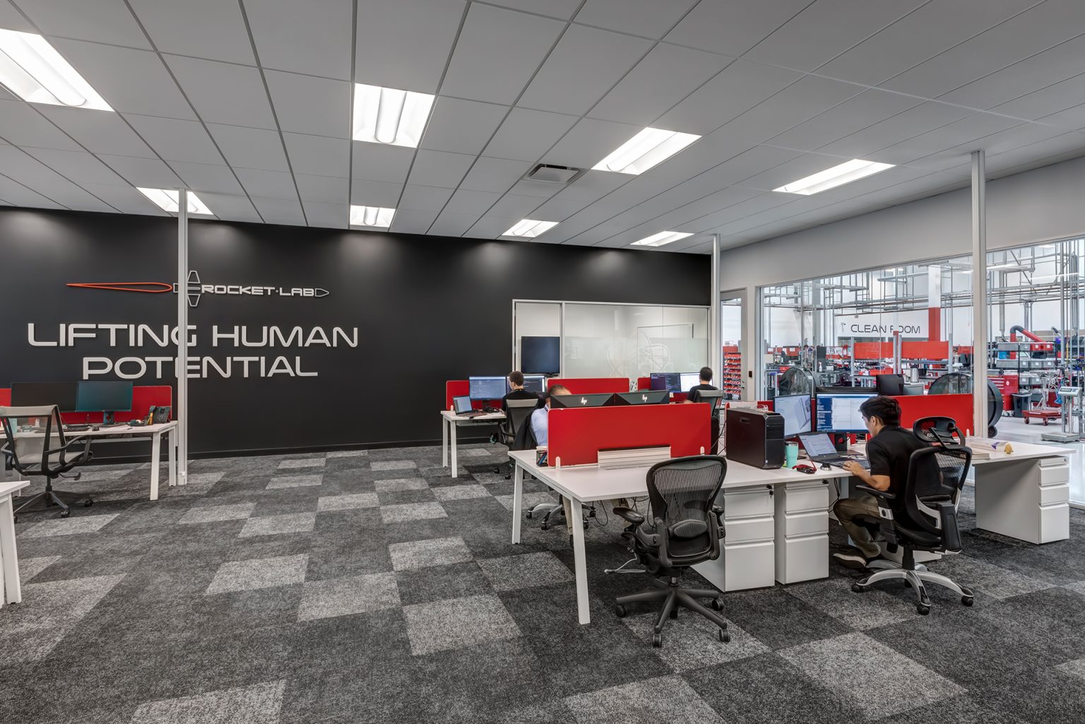 Image shows Rocket Lab office space