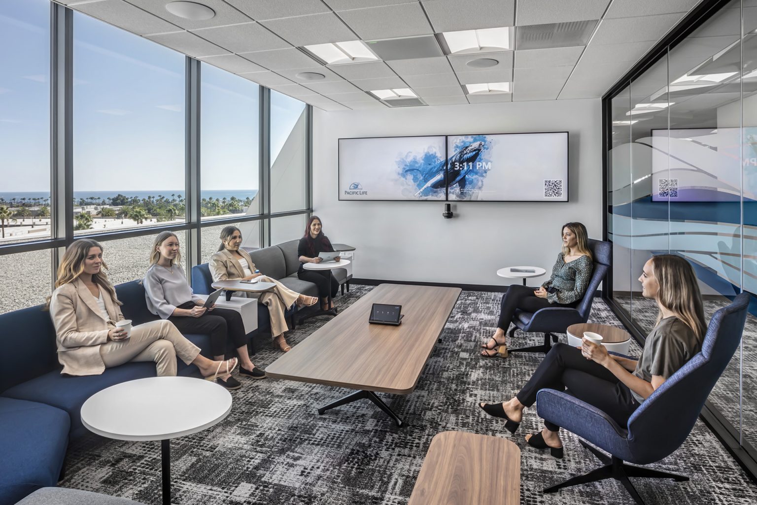 Meeting room with ocean view